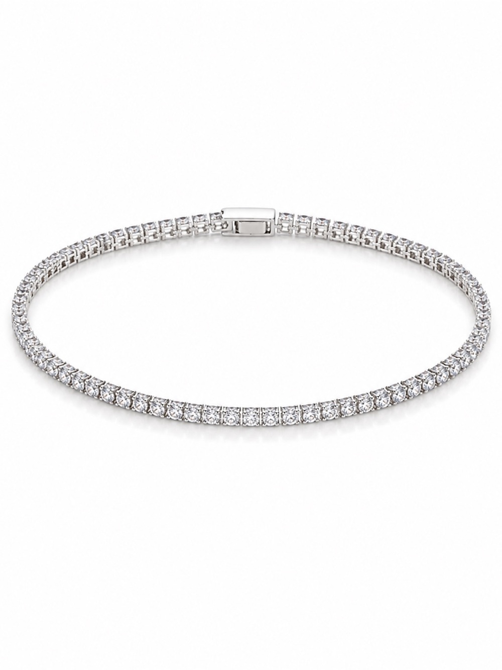 Premium Silver Crystal Tennis Bracelet 5.5” / 14cm – Small Wrist